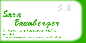 sara baumberger business card